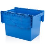 Open,Blue,Plastic,Box,On,White,Background,With,Reflection.